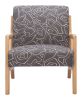 Runa Gray & Natural Modern Polyester Accent Chair