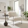 Pelut Modern Shearling-Style Accent Chair with Steel Frame