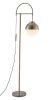 Waterloo White & Bronze Mid-Century Modern Floor Lamp with Frosted Glass