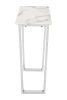 Modern Faux Marble Console Table with Brushed Silver Base
