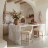 Calmo Beige Modern Upholstered Counter Stool