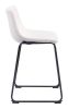 Smart Modern Black Upholstered Counter Stool – Sculpted Polyurethane Seat & Metal Base