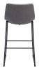 Smart Modern Black Upholstered Bar Stool – Sculpted Polyurethane Seat & Metal Base