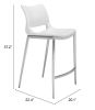 Modern Ace Black Faux Leather Counter Stool with Brushed Stainless Steel Frame