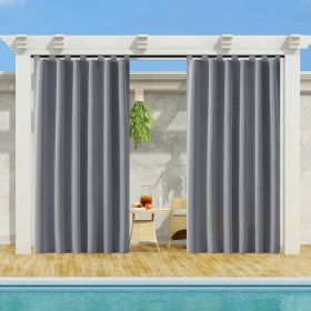 Light-Filtering Outdoor Curtain Panel, 50x108", Gray (Option: Gray)