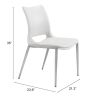 Modern Ace Black Faux Leather Armless Dining Chair with Steel Frame