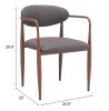 Zens Contemporary Dining Chair – Performance Fabric & Forged-Look Steel