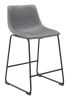 Smart Modern Black Upholstered Counter Stool – Sculpted Polyurethane Seat & Metal Base