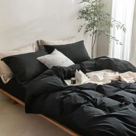 Serta Simply Clean Solid Duvet Cover, Available in 4 Colors, King (Option: Black)