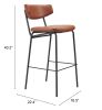 Charon Bauhaus Bar Stool – Vinyl Upholstery & Powder-Coated Steel