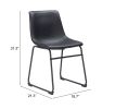 Smart Modern Black Upholstered Dining Chair – Sculpted Polyurethane Seat & Metal Base