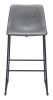 Smart Modern Black Upholstered Bar Stool – Sculpted Polyurethane Seat & Metal Base