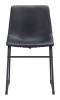 Smart Modern Black Upholstered Dining Chair – Sculpted Polyurethane Seat & Metal Base