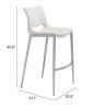 Modern Ace Black Faux Leather Bar Stool with Brushed Stainless Steel Frame