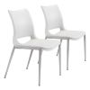 Modern Ace Black Faux Leather Armless Dining Chair with Steel Frame