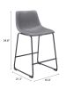 Smart Modern Black Upholstered Counter Stool – Sculpted Polyurethane Seat & Metal Base