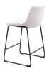 Smart Modern Black Upholstered Counter Stool – Sculpted Polyurethane Seat & Metal Base