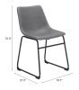 Smart Modern Black Upholstered Dining Chair – Sculpted Polyurethane Seat & Metal Base