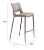 Modern Ace Black Faux Leather Bar Stool with Brushed Stainless Steel Frame