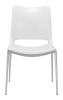 Modern Ace Black Faux Leather Armless Dining Chair with Steel Frame