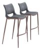 Modern Ace Black Faux Leather Bar Stool with Brushed Stainless Steel Frame