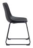 Smart Modern Black Upholstered Dining Chair – Sculpted Polyurethane Seat & Metal Base
