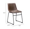 Smart Modern Black Upholstered Dining Chair – Sculpted Polyurethane Seat & Metal Base