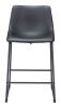Smart Modern Black Upholstered Counter Stool – Sculpted Polyurethane Seat & Metal Base