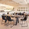 Smart Modern Black Upholstered Dining Chair – Sculpted Polyurethane Seat & Metal Base