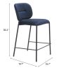 Plat Luxury Velvet Counter Stool – Upholstered Seat & Back