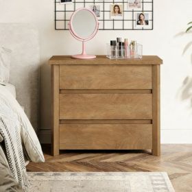 Simple, Modern Bedside Table with 3 Drawers, Brown (Option: defaulttitle)