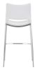 Modern Ace Black Faux Leather Bar Stool with Brushed Stainless Steel Frame