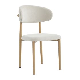 Set of 2 Modern Upholstered Dining Chairs – Waterproof Linen, Wood-Look Legs (Option: NaturalLeg)