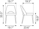 Leith Modern Dining Chair – Vinyl Seat & Wood Legs