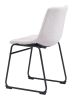 Smart Modern Black Upholstered Dining Chair – Sculpted Polyurethane Seat & Metal Base