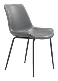 Byron Mid-Century Modern Chair – Heavy-Duty Vinyl & Steel Frame (Option: Gray)