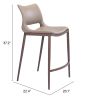 Modern Ace Black Faux Leather Counter Stool with Brushed Stainless Steel Frame