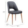 Leith Modern Dining Chair – Vinyl Seat & Wood Legs