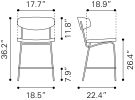 Charon Bauhaus Counter Stool – Vinyl Upholstery & Powder-Coated Steel