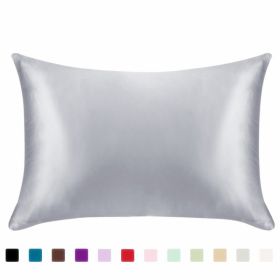 Solid Satin Pillowcase, Available in 3 Sizes & 12 Colors (Option: Silver-20x29inches-1PC)