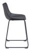 Smart Modern Black Upholstered Counter Stool – Sculpted Polyurethane Seat & Metal Base