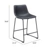 Smart Modern Black Upholstered Counter Stool – Sculpted Polyurethane Seat & Metal Base