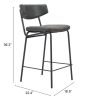 Charon Bauhaus Counter Stool – Vinyl Upholstery & Powder-Coated Steel
