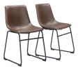 Smart Modern Black Upholstered Dining Chair – Sculpted Polyurethane Seat & Metal Base