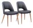 Leith Modern Dining Chair – Vinyl Seat & Wood Legs