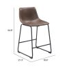Smart Modern Black Upholstered Counter Stool – Sculpted Polyurethane Seat & Metal Base