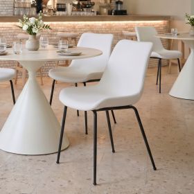 Byron Mid-Century Modern Chair – Heavy-Duty Vinyl & Steel Frame (Option: White)