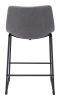 Smart Modern Black Upholstered Counter Stool – Sculpted Polyurethane Seat & Metal Base