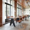 Charon Bauhaus Dining Chair – Vinyl Upholstery & Powder-Coated Steel