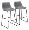 Smart Modern Black Upholstered Bar Stool – Sculpted Polyurethane Seat & Metal Base